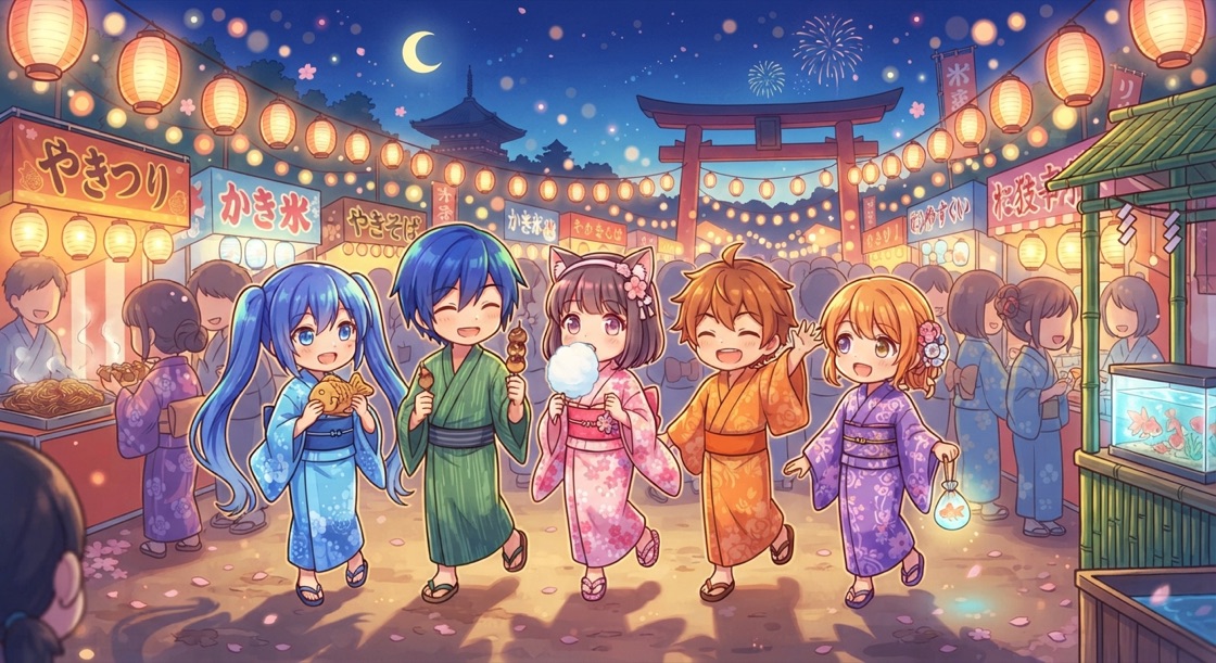 Original festival friends anime artwork