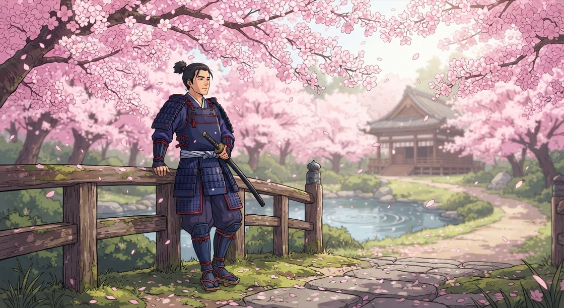 Original samurai garden anime artwork
